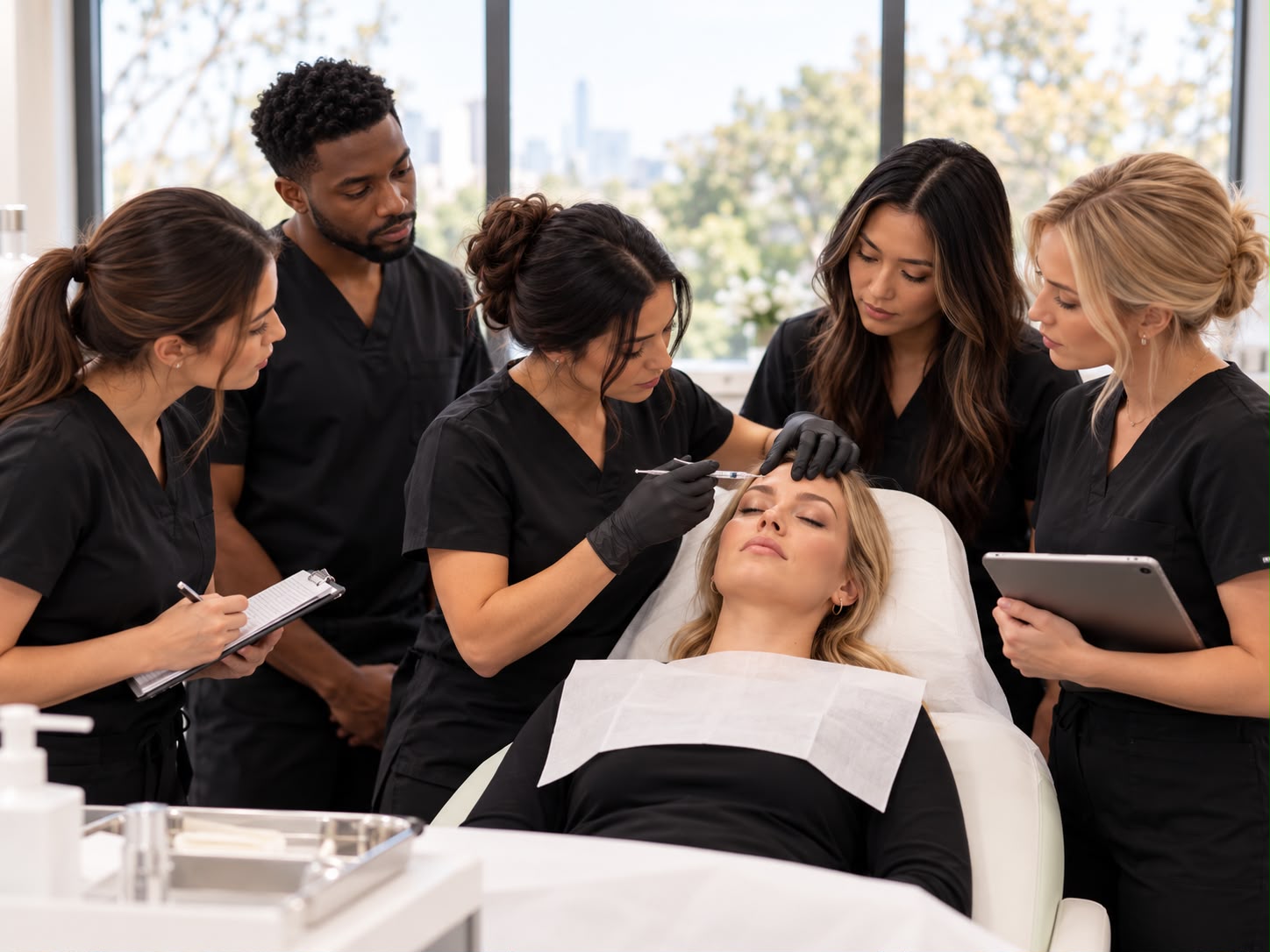 OIMMA students observing hands-on injectable training