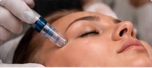 Microneedling treatment being demonstrated